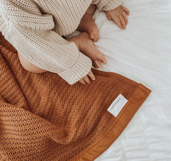 Cellular Baby Blanket 'Glazed Dune' | Organic Cotton, 5 of 11