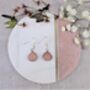 Silver Plated Pink Moonstone Teardrop Earrings, thumbnail 1 of 6