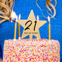 '21 Again' Milestone Birthday Gold Star Cake Topper, thumbnail 4 of 12