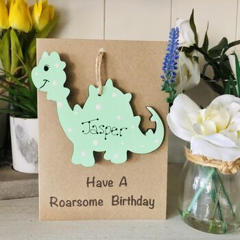 Personalised Dinosaur Keepsake Birthday Card, 2 of 6