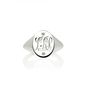 Initials And Diamonds Signet Ring Gold/Silver, thumbnail 5 of 8