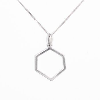 Manifesting Hexagon Charm Sterling Silver Necklace, 2 of 3