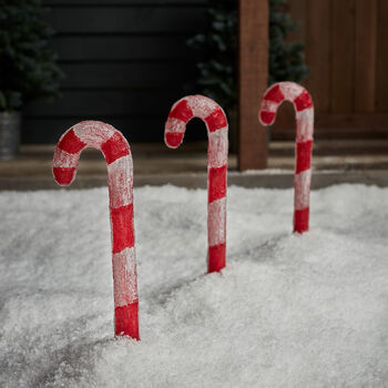 Candy Cane Trio Outdoor Christmas Decoration, 3 of 4