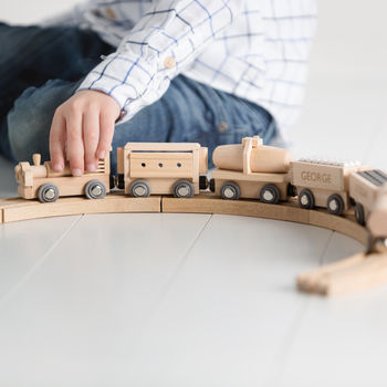 Personalised Wooden Birthday Train Set, 6 of 9