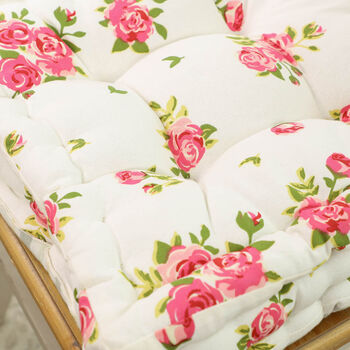 Helmsley Blush Floral Dining Chair Box Cushions, 4 of 5