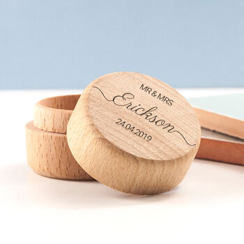 Personalised Wooden Wedding Ring Box, 4 of 5