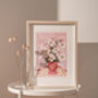Pink Flower Vase Art Print, thumbnail 4 of 5
