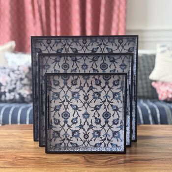 Wooden Serving Tray, Printed Square, 3 of 12