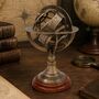 Personalised Bronze Armillary Sphere With Wooden Base, thumbnail 1 of 11