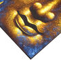 Buddha Painting Gold Face And Lotus Flower, thumbnail 2 of 5