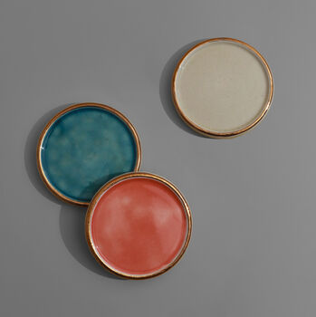 G Deocr Vibrant Glaze Ceramic Coasters Set Of Two, 5 of 5