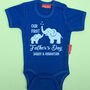 Personalised First Father's Day Cute Elephant Babygrow, thumbnail 2 of 6