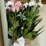 Couple Letterbox Flower Gift, With Ribbon, Watercolour Print Tag And Heart Sprinkles, thumbnail 5 of 5