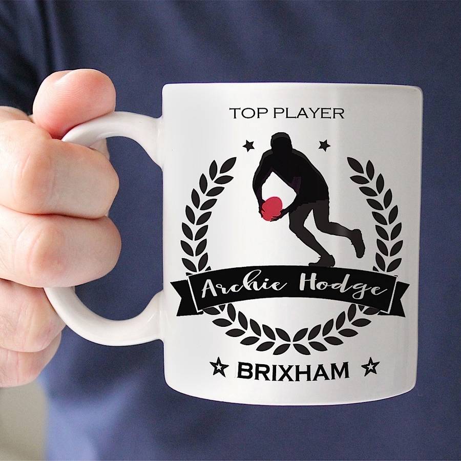 Personalised 'Rugby' Champion Sports Mug By lovehart