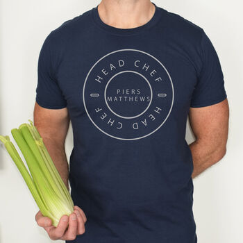 Minimalist Personalised Head Chef Organic T Shirt, 3 of 6