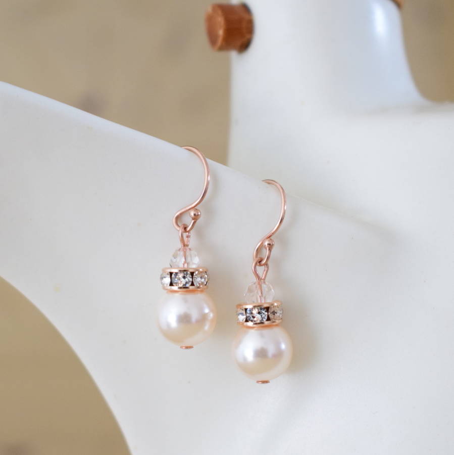rose gold french hook earrings by katherine swaine