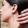 Half Hoop Textured Threader Sterling Silver Earrings, thumbnail 2 of 6