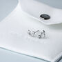 Sterling Silver Asymmetrical Moon And Star Stud Earrings, thumbnail 6 of 7