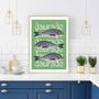 Sea Bream Print On Typography Background, thumbnail 1 of 4