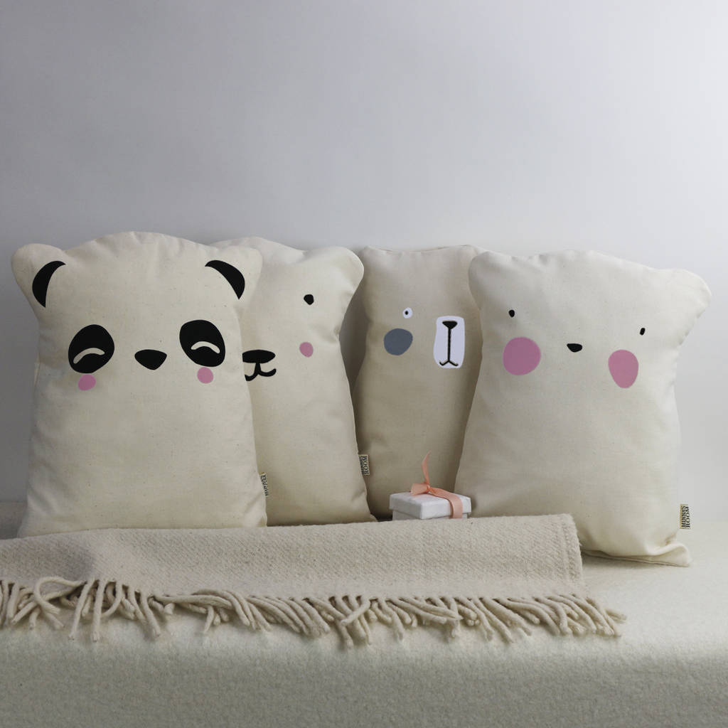 plush bear cushion