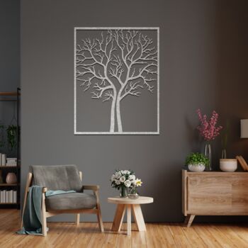 Metal Split Dry Tree Of Life Wall Art Home Room Decor, 4 of 12