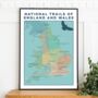 National Trails Of England And Wales Map Art Print, thumbnail 7 of 9