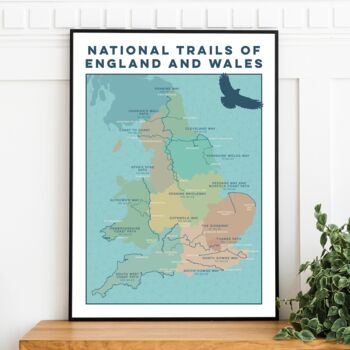 National Trails Of England And Wales Map Art Print, 7 of 9