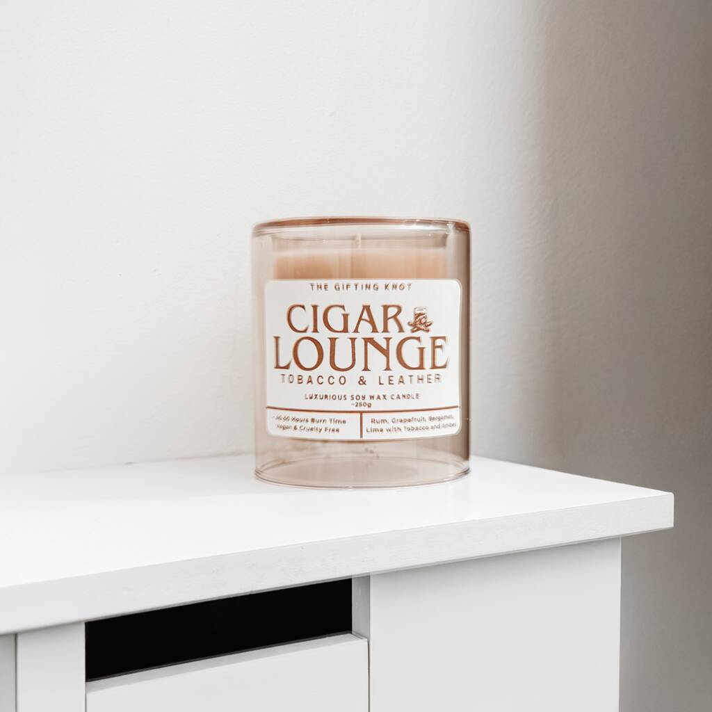 Cigar Lounge Luxury Soy Candle – Tobacco, Leather And Amber, 1 of 5