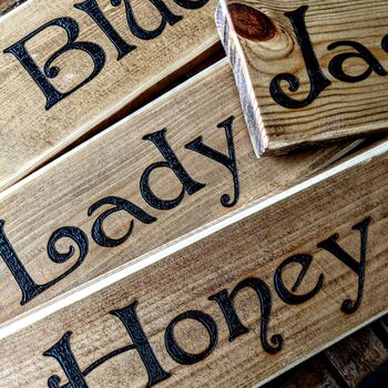 Hand Engraved Personalised Wooden Door Plaque, 3 of 4
