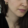 Solid Gold Polished Round Creole Hoop Earrings, thumbnail 2 of 3