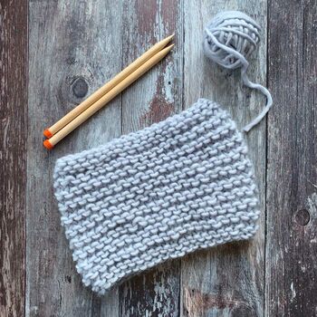 Ripple Merino Wool Scarf Beginner Knitting Kit, 6 of 7