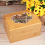 Floral Mirror Heart Wooden Bamboo Pet Ashes Casket, thumbnail 4 of 9