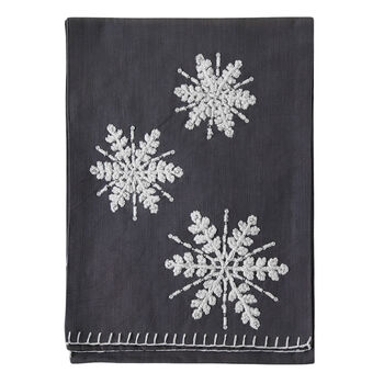 Charcoal Grey Snowflake Table Runner, 3 of 3