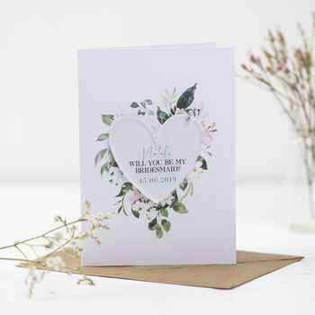 Personalised 'Will You Be My Maid of Honor / Bridesmaid / Flower Girl?' Card With Keepsake, 5 of 12