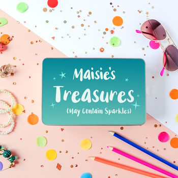 Children's Personalised 'Treasures' Storage Tin, 2 of 6