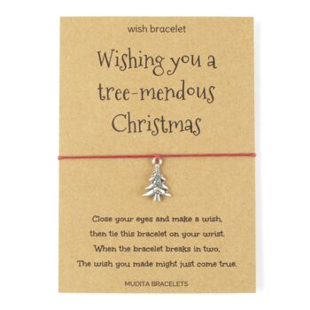 Wishing You A Treemendous Christmas Charm Wish Bracelet, 3 of 5