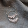 Rose Quartz Recycled Sterling Silver Hoop Earrings, thumbnail 6 of 8