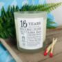 Personalised Wax Anniversary 16 Years Counting Candle, thumbnail 2 of 11
