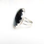 Black Banded Agate Gemstone Ring Set In Sterling Silver, thumbnail 4 of 5