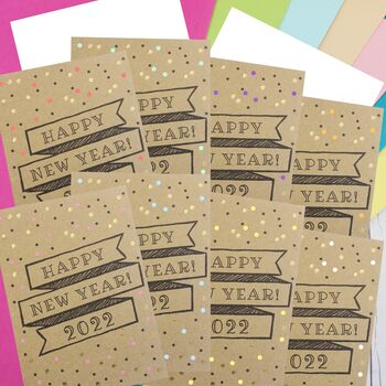 Happy New Year Card With Metallic Gold Dots, 3 of 6