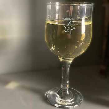 Engraved Wine Glass Personalised Gift For 21st Birthday, 2 of 5