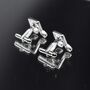 Music Note Silver Cufflinks Gift For Musicians 316 L Stainless Steel, thumbnail 3 of 4