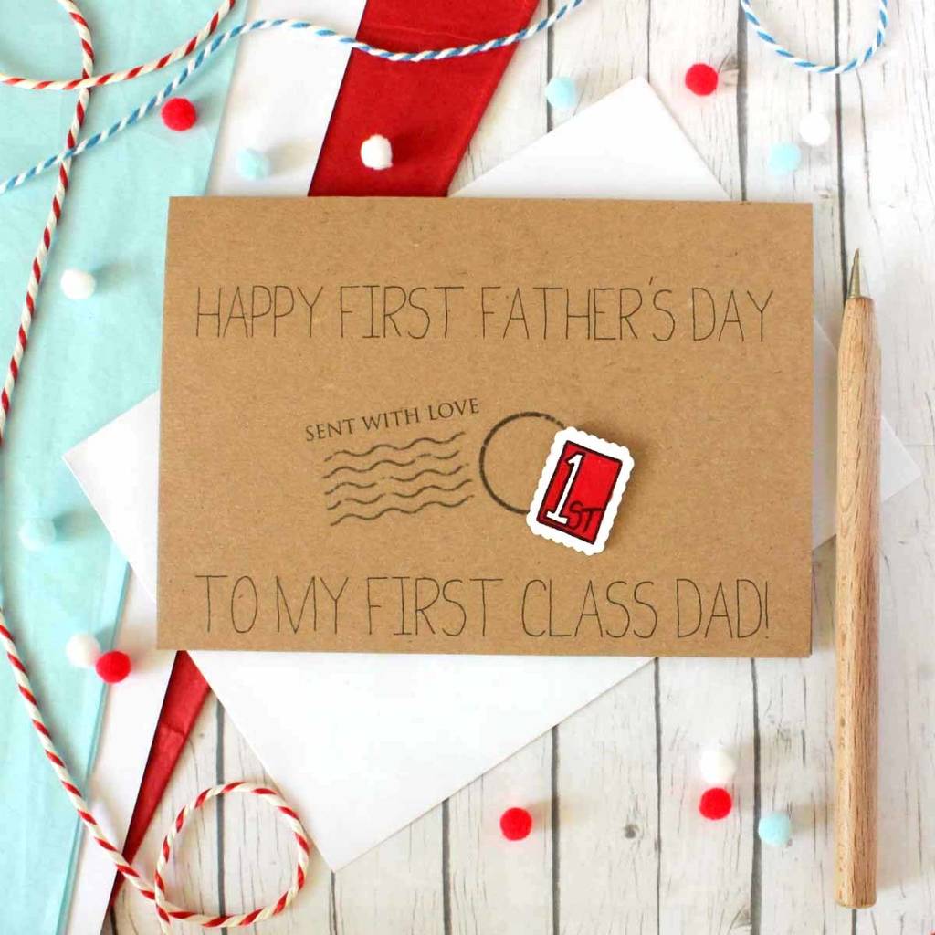 Personalised First Class Dad, First Father's Day Card, 1 of 8