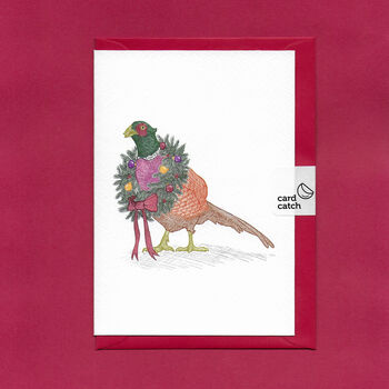 Woodland Christmas: Festive Pheasant Christmas Card, 4 of 9