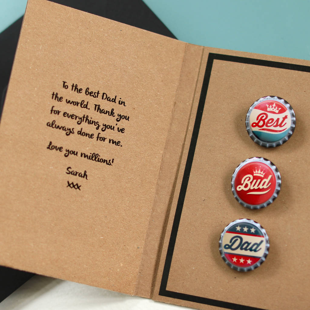 personalised gift badge card for dad by