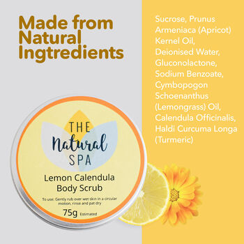 Lemon Calendula Body Scrub | Natural Sugar Scrub, 7 of 9