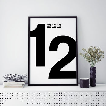 Date Of Birth Typographic Print, 12 of 12