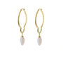 18k Gold Plated Mother Of Pearl Large Hoops, thumbnail 3 of 5