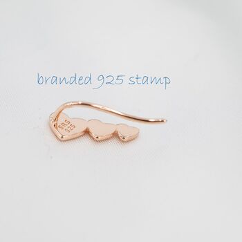 Sterling Silver Heart Crawler Earrings, 7 of 11