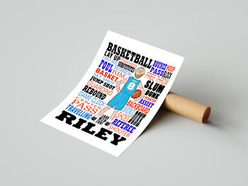 Basketball Player Personalised Print, 3 of 6